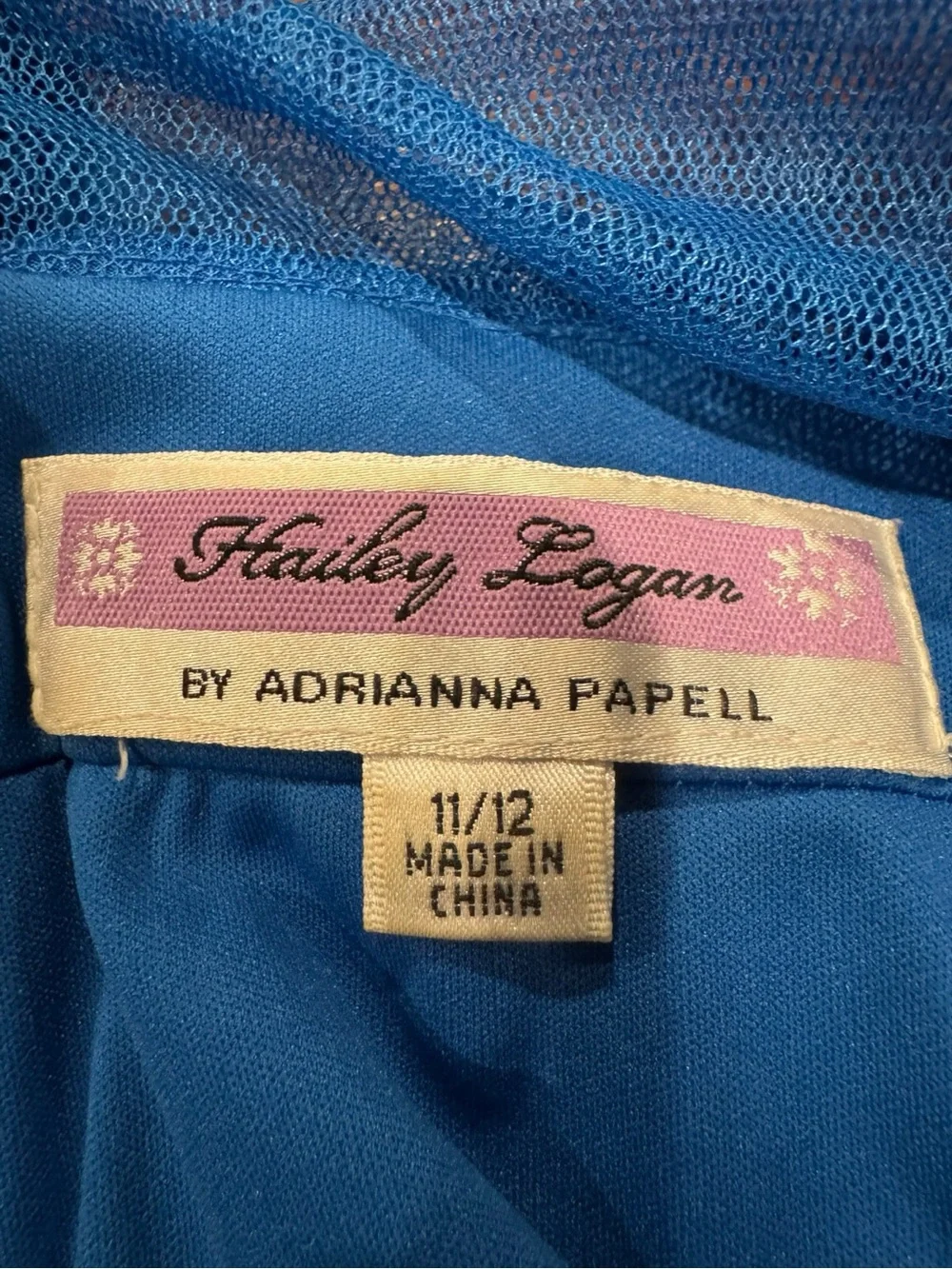 Fairy Logan by Adrianna Papell Blue Chiffon High Low Formal Dress Size 11/12 - Picture 5 of 9